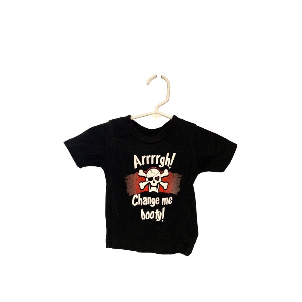 Little Teez Infant baby Size 12 Months Black Pull On Tshirt Tee Arrrgh! Change M